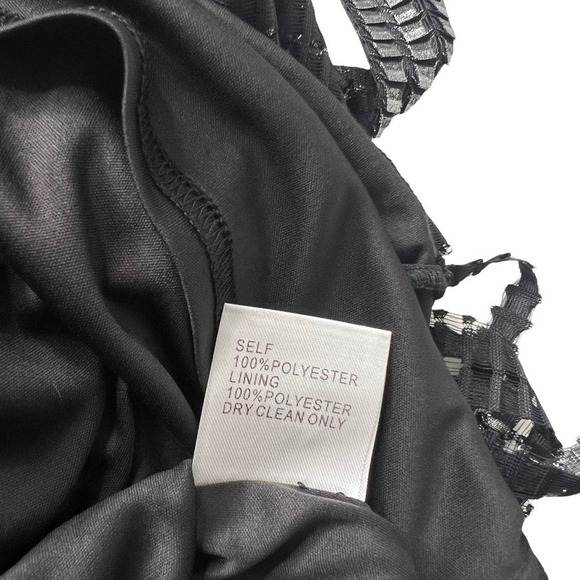 New Women’s Sho By Tadashi Shoji Metallic Textured Fringe Minidress Size 10 - Picture 9 of 9